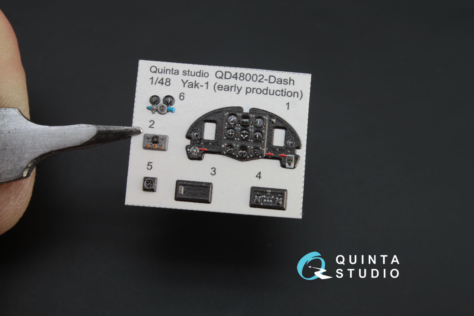 QD48002Dash 3D Декаль интерьера кабины Як-1 (ранние серии) (для модели Моделсвит/ЮФ)