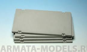 E-020 Дополнения для моделей Modern Concrete Road Panels Set #2 Set contains following elements in 1/35 scale: 4 plaster casted, concrete panels.  Size of the panel: 85,7 ? 42,8 mm.