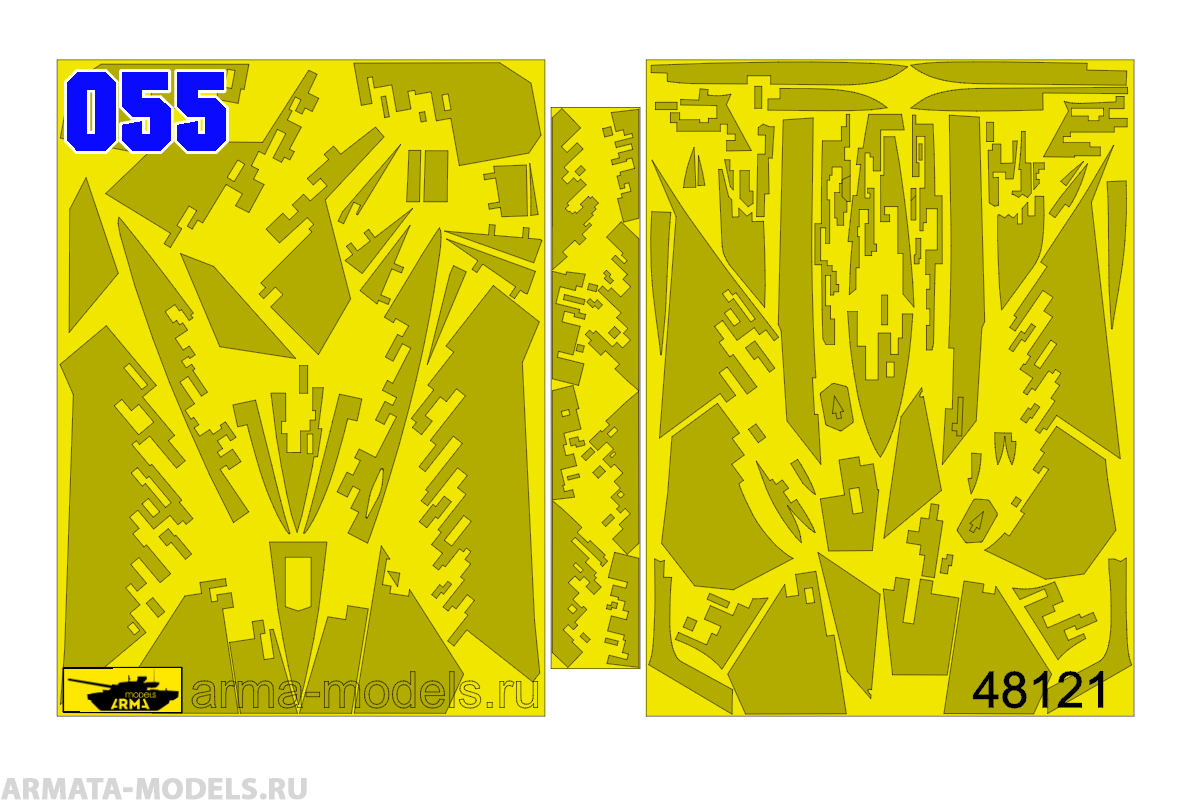 AM48121 Окрасочная маска камуфляж Су-57 борт №55 (двусторонний)