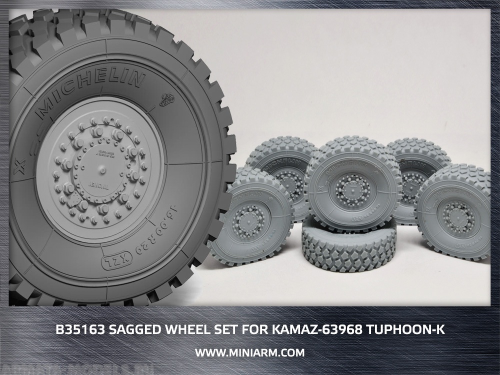 35163 КамАЗ-63968 Тайфун-К набор колес под нагрузкой  (6шт) для моделей Таком