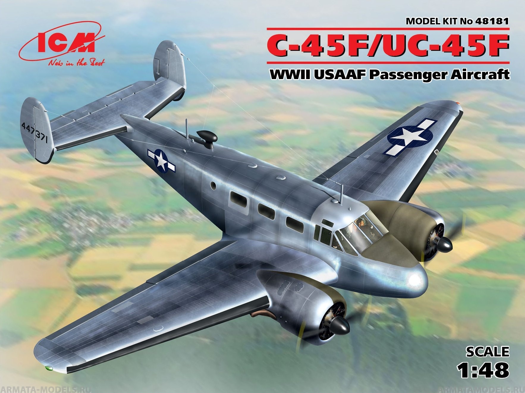 48181 C-45F/UC-45F, пассажирский самолёт ВВС США II МВ ICM