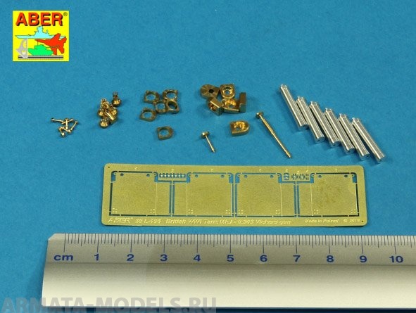 ABR-35-L-196  Дополнения для  Barrels for British WWI Tank Mk.I Female or 0.303 Vickers gun x 4 8mm Hotchkiss m.1909 x 1 для Takom 1/35