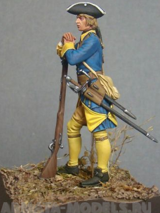CHM-54001(M). Мушкетер пехотного полка, Швеция 1708-21 гг. 54 мм. Материал - белый металл. Chronos Miniatures