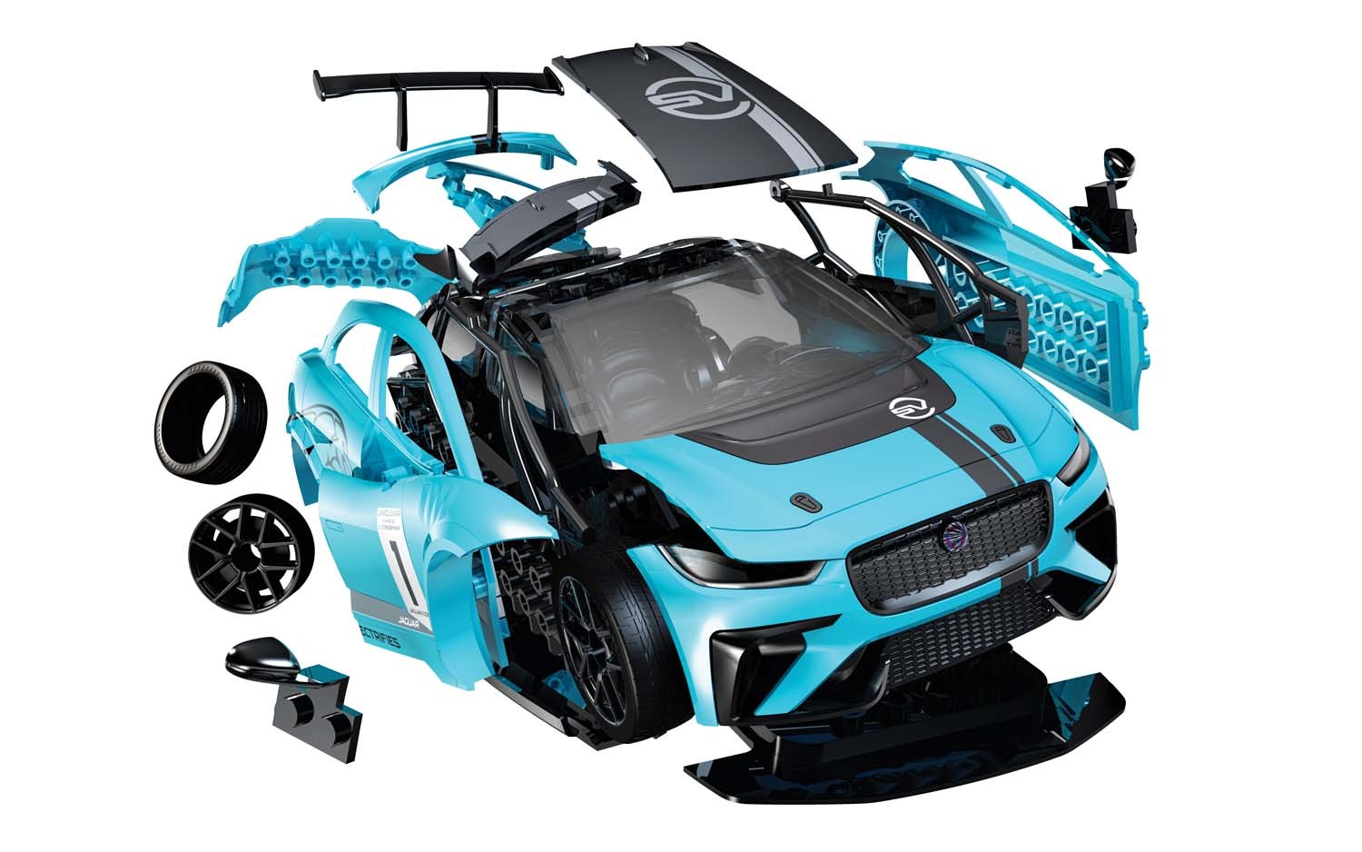 J6033 Сборная модель автомобиля QUICKBUILD Jaguar I-PACE eTROPHY Airfix