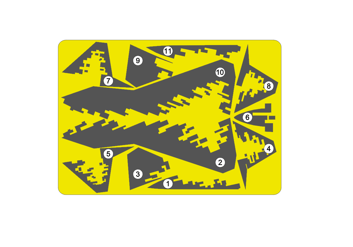 AM72116 Маска окрасочная для Су-57 (Старый) Пиксель Борт №510 Звезда 1/72