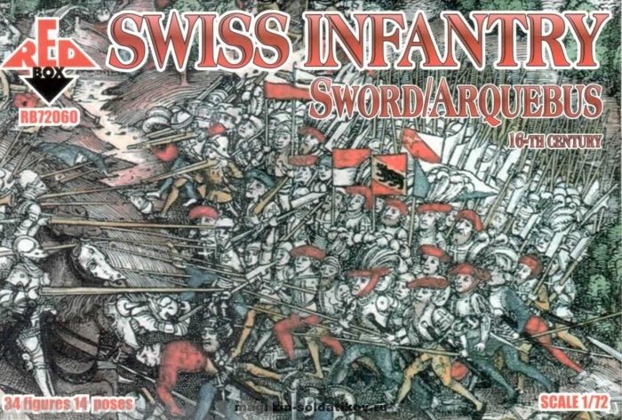 RB72060 Фигуры Swiss Infantry (Sword/Arquebus) 16th century  Red Box