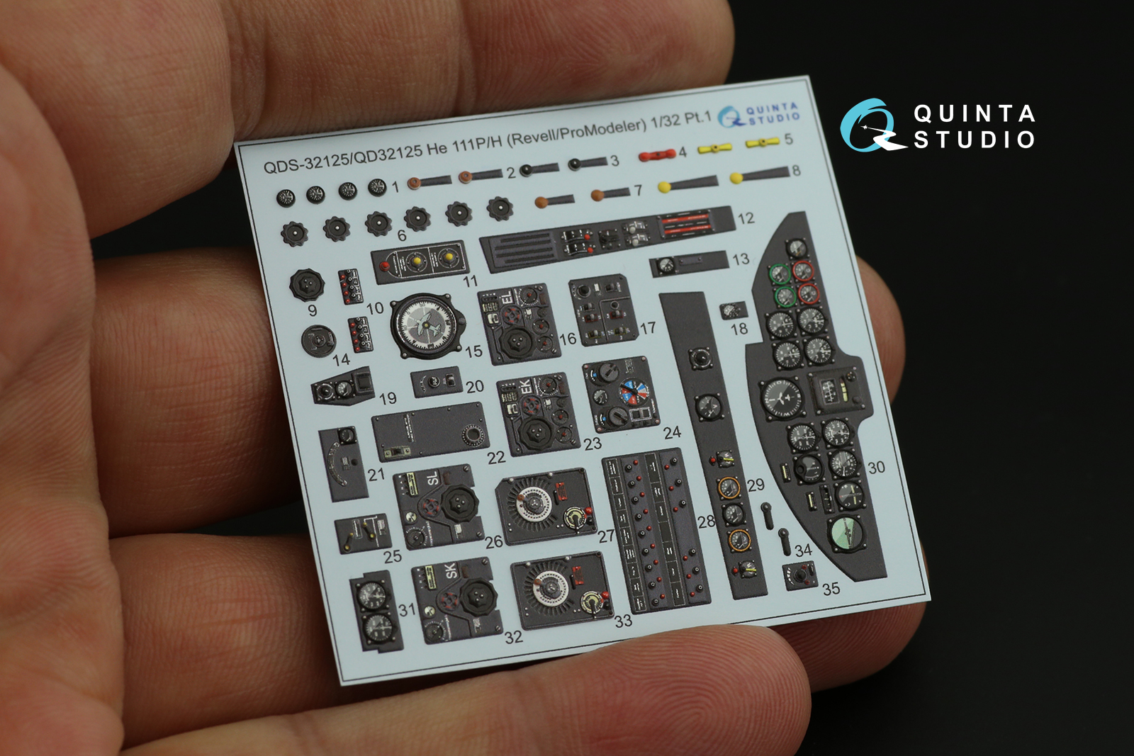 QD32125 3D Декаль интерьера кабины He 111 P/H (Revell/ProModeler)