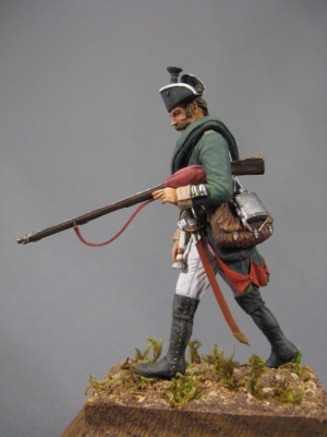 CHM-54110(M). Рядовой мушкетерских (или фузилер гренадерских) полков, Россия 1797-1801 гг. (2 варианта головных убора и 2 варианта голов). 54 мм. Материл – белый металл. Chronos Miniatures