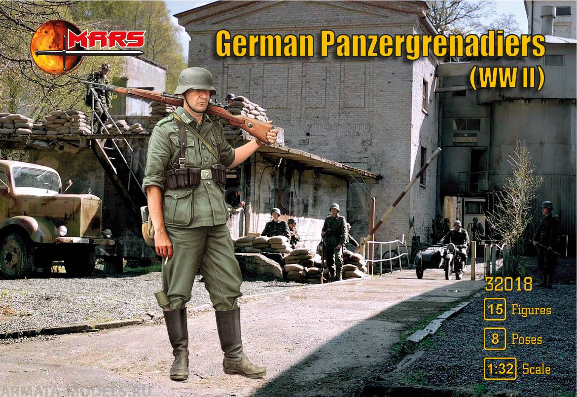 32018MR Фигуры German Panzergrenadiers WWII 1/32 Mars