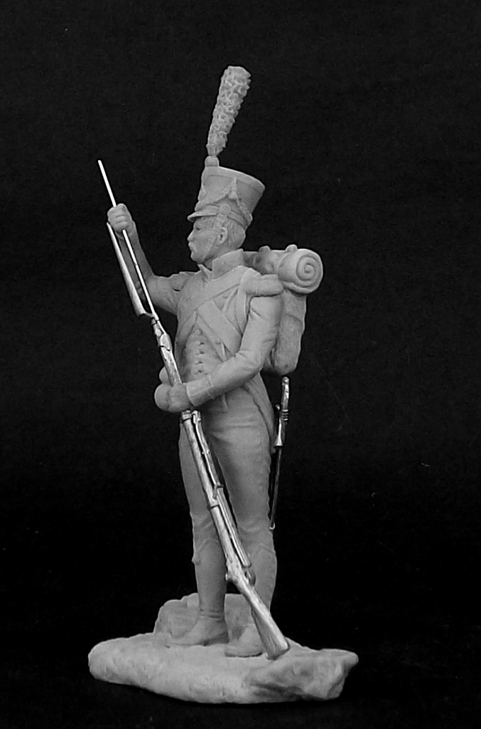 CHM-54164(M). Вольтижер легкой пехоты, Франция 1809-12 гг. (3 варианта голов). 54 мм. Материал - белый металл. Chronos Miniatures