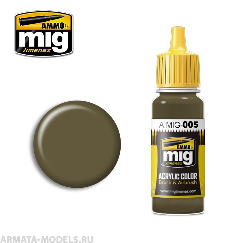 AMIG0005 Ammo Mig Акриловая краска RAL 7008 GRAUGR?N 17 мл
