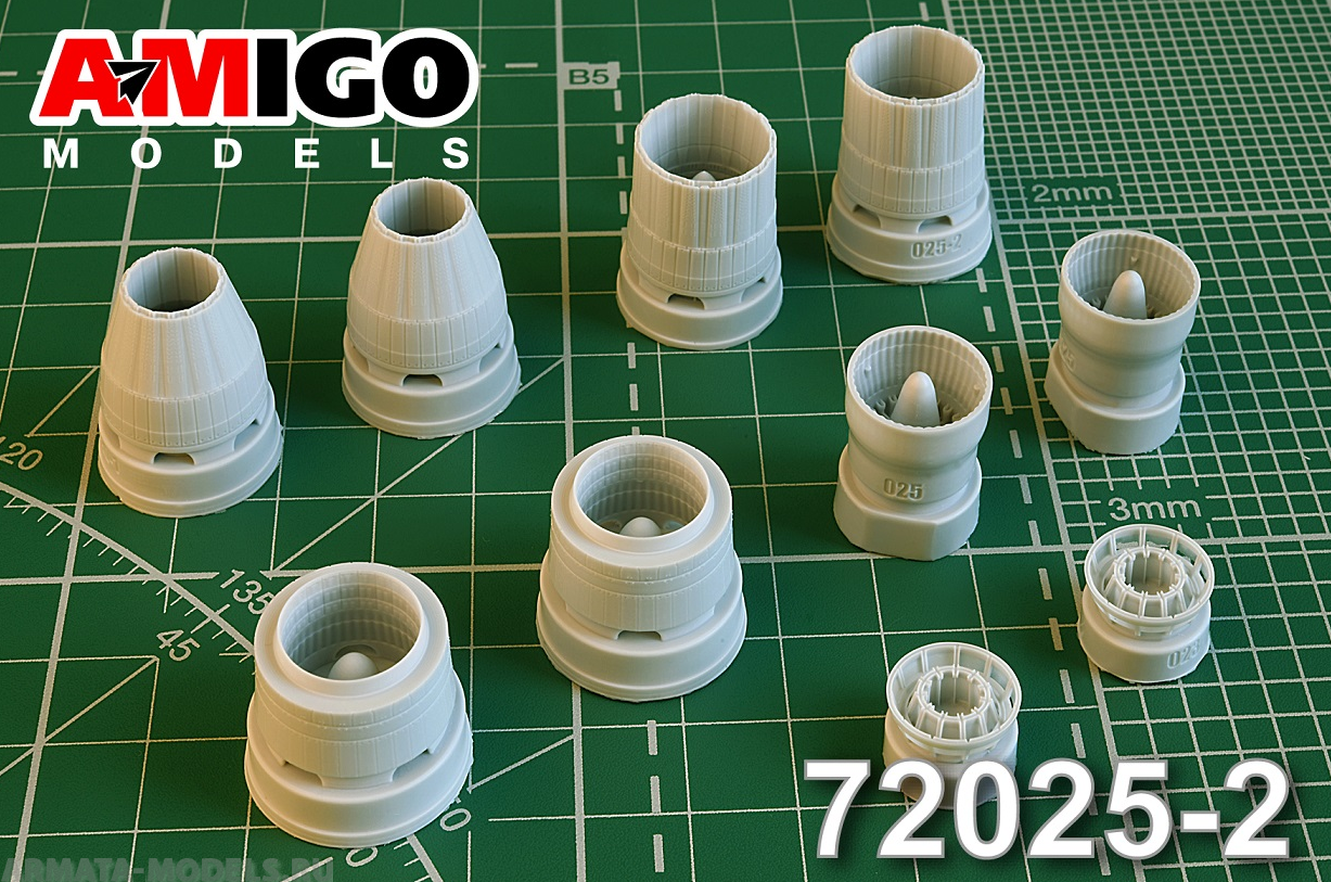 АМG72025-2 Су-35С сопло двигателя АЛ41Ф1С (малый газ) для модели Hasegawa (Advanced Modeling) 1/72