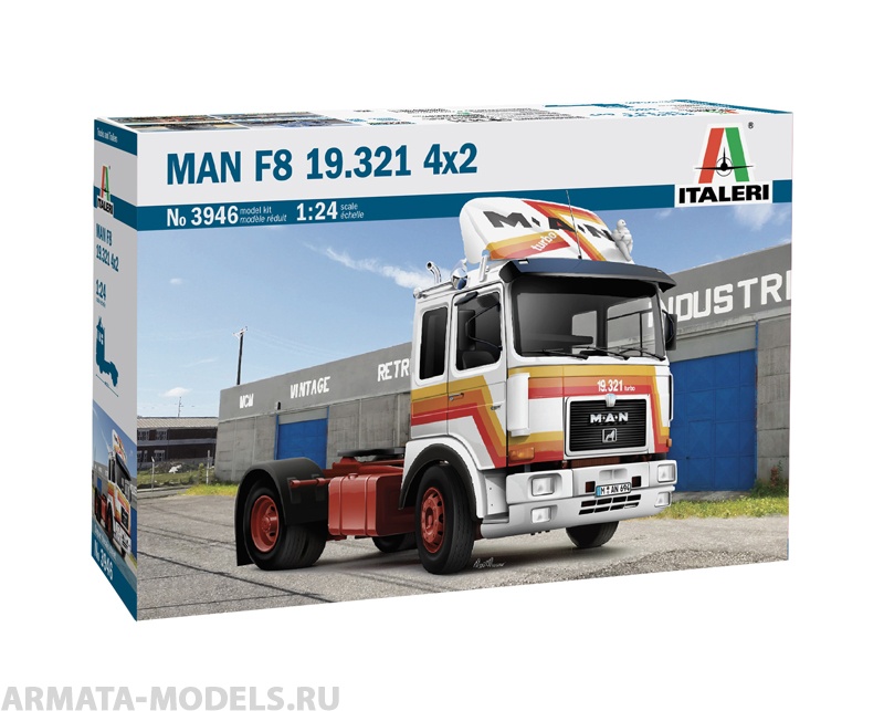 3946ИТ Man F8 19.321 2 Axle Tractor Italeri
