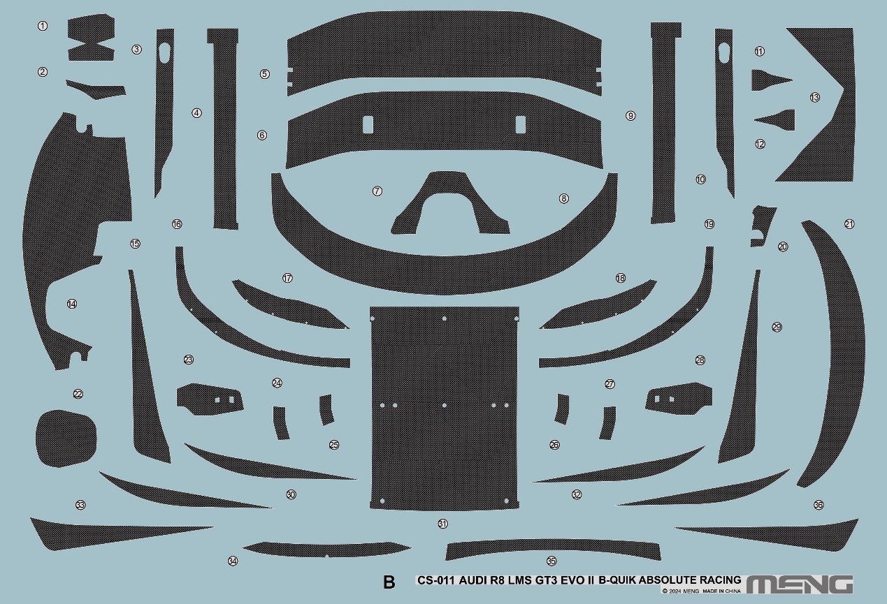 CS-011 Сборная модель Audi R8 LMS GT3 EVO II B-Quik B - Quik Meng