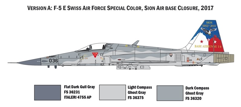 1420ИТ Самолет F-5E SWISS AIR FORCE Italeri