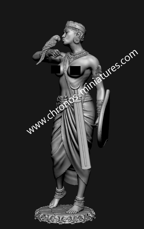 CHM-54288. Индийская женщина-телохранитель, 4-2 века до н.э. Материал - смола. Chronos Miniatures
