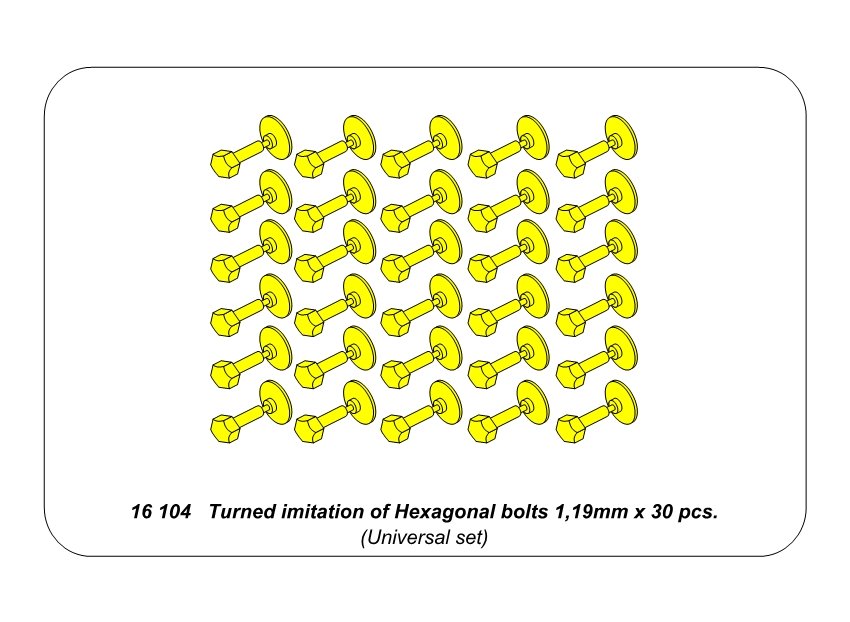 ABR-16-104  Дополнения для  Turned imitation of Hexagonal bolts 1,19 mm x 30 pcs. универсальный набор 1/16