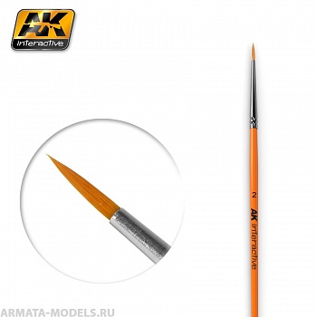 AK-604 Кисть художественная ROUND BRUSH 2 SYNTHETIC
