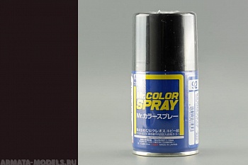 S092 Краска в баллончиках т.м. MR.HOBBY 100мл  SEMI GLOSS BLACK