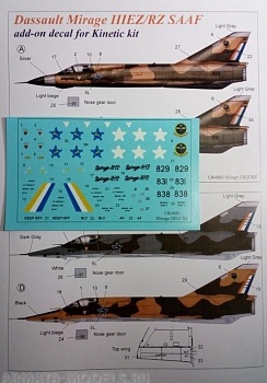 UR4880 Декали для Mirage IIIEZ/RZ SAAF