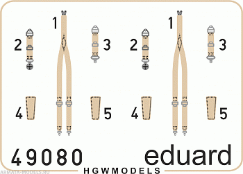 49080ED Комплект фототравления Seatbelts RAF WWII late SUPERFABRIC