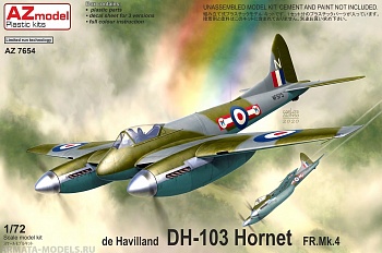AZ7654 Сборная модель самолета DH-103 Hornet FR.Mk.4