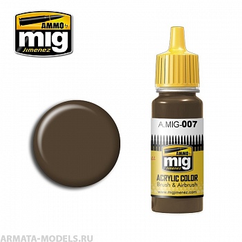 AMIG0007 Ammo Mig Акриловая краска RAL 7017 DUNKELBRAUN 17 мл