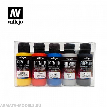 V-62103 Набор красок металлик  Vallejo Premium 5х60мл набор